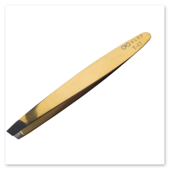 Пінцет BLAD T-17 для корекції форми брів, золоте напилення
